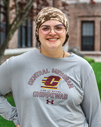 Central Michigan Chippewas Action C Fire Up Chips! Gray Long Sleeve T-Shirt