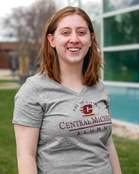 Fire Up Chips! Central Michigan Alumni Women's Oxford Gray V-Neck T-Shirt