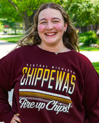 Central Michigan Chippewas Fire Up Chips! Maroon Graphic Crewneck Sweatshirt