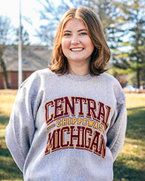 Central Michigan Chippewas Block Text Gray Pro-Weave® Crewneck Sweatshirt
