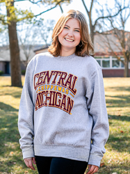 Central Michigan Chippewas Block Text Gray Pro-Weave® Crewneck Sweatshirt