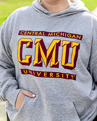 Central Michigan University CMU Block Letters Gray Hoodie