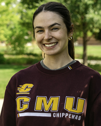 Action C CMU Block Letters Chippewas Maroon Crewneck Sweatshirt