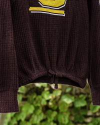 Action C Heart Script CMU Chippewas Girls Maroon Waffle Long Sleeve T-Shirt