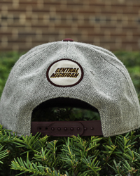 1892 Action C CMU Central Michigan Tan, Maroon, and Gray Snapback Hat