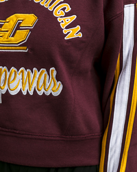 Central Michigan Script Chippewas Action C Women’s Maroon Crop Crewneck Sweatshirt