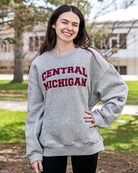 Central Michigan Women's Heather Gray Crewneck Sweatshirt