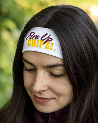 Fire Up Chips! White Elastic Headband