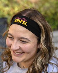 Fire Up Chips! Black Elastic Headband