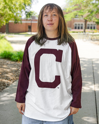 Block C Maroon & White ¾ Sleeve Raglan T-Shirt