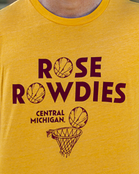 Rose Rowdies Central Michigan Basketball Gold Graphic T-Shirt