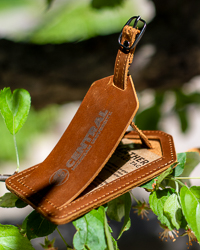 Action C Central Michigan University Brown Leather Luggage Tag