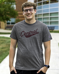 Central Michigan Vintage Tail Sweep Gray T-Shirt