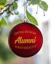 Central Michigan University Alumni Maroon Flat Holiday Ornament