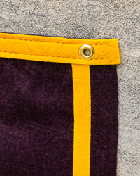 Central Michigan Vintage Tail Sweep Maroon & Gold Felt Dovetail Banner