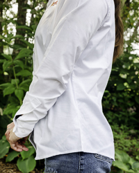 Action C Central Michigan University White Women’s Long Sleeve Button Down