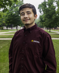 Action C Central Michigan University Maroon Long Sleeve Twill Button Down