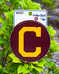 Block C Maroon & Gold Round Sticker