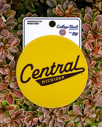 Central Michigan Vintage Tail Sweep Gold Round Sticker