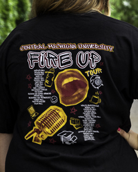 CMU Central Michigan University Fire Up Tour Black Graphic T-Shirt