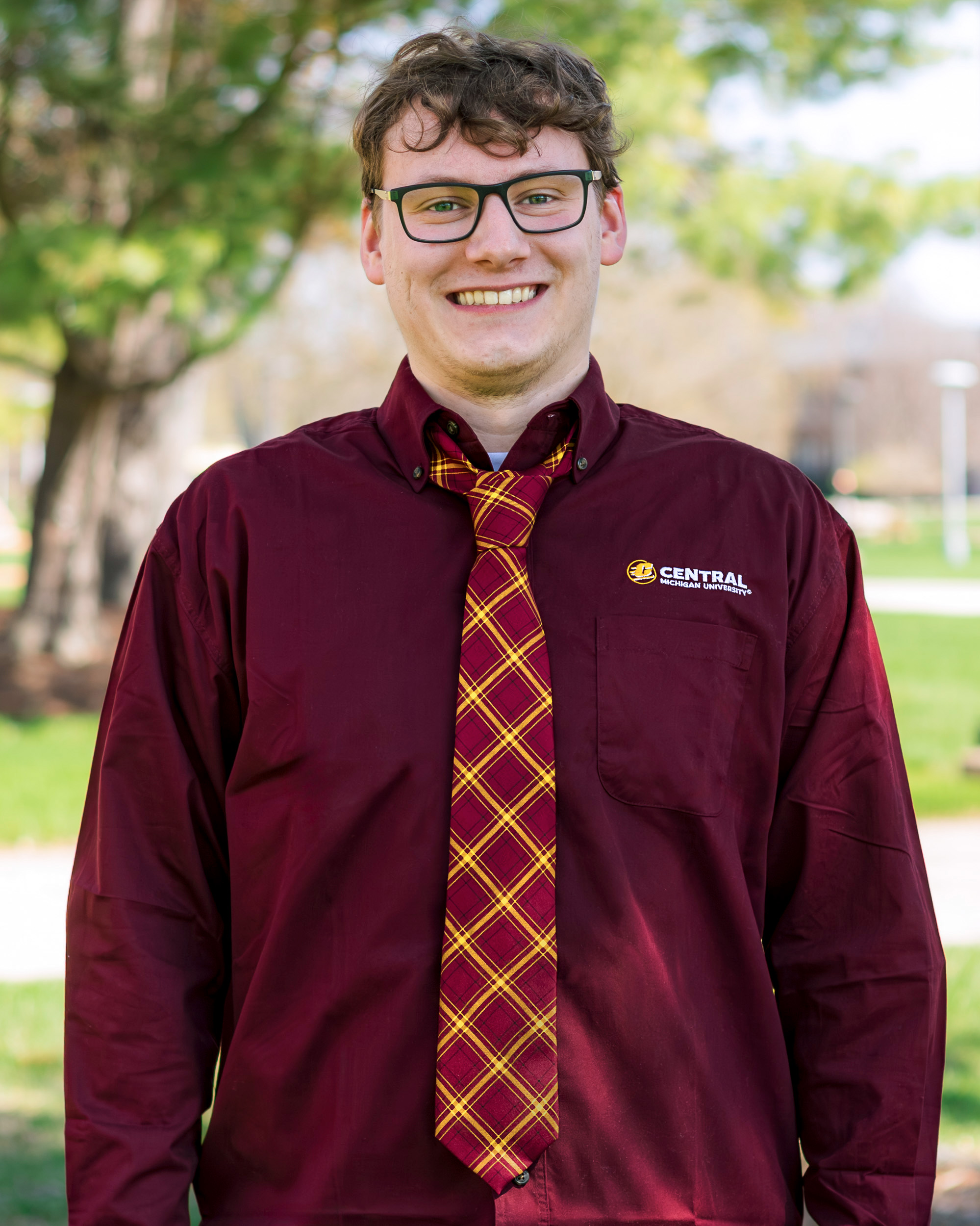 Central Michigan University Tartan Maroon & Gold Silk Necktie (SKU 5066026198) Central Michigan University Tartan Maroon & Gold Silk Necktie (SKU 5066026198)