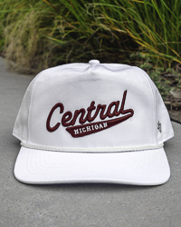 Central Michigan Vintage Tail Sweep 3D White Snapback Hat