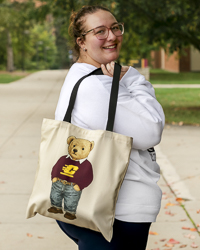 Action C Teddy Bear Tan Canvas Tote Bag