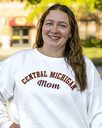 Central Michigan Script Mom White Crewneck Sweatshirt