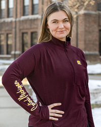 Action C Script Central Michigan Maroon Women’s Lightweight ¼ Zip Pullover