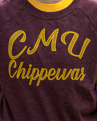 CMU Chippewas Script Maroon Women’s Crop Crewneck Sweatshirt