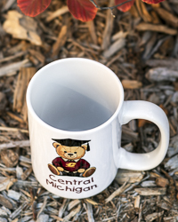 Central Michigan Graduation Teddy Bear White 15 oz. Grande Ceramic Mug