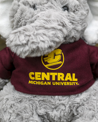 Gray Elephant Cuddle Buddies Stuffed Animal with Central Michigan University T-Shirt