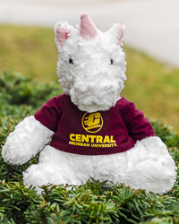 White Unicorn Cuddle Buddies Stuffed Animal with Central Michigan University T-Shirt