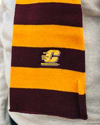 Action C Maroon & Gold Striped Knit Scarf