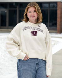 Central Michigan Action C Women’s Cream Crop Crewneck Sweatshirt