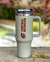 Action C Central Michigan Gray 40 oz. Stainless Steel Travel Tumbler