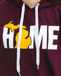 Home State of Michigan Maroon Hoodie