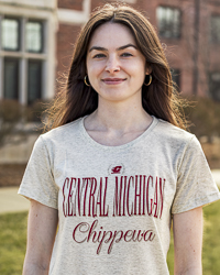 Action C Central Michigan Script Chippewa Women’s Oatmeal T-Shirt