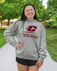 Action C Central Michigan Women’s Heather Gray Mock Neck Sweatshirt