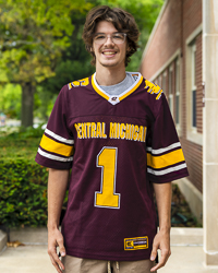 Action C Central Michigan #1 CMU Maroon & Gold Football Jersey