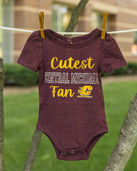Action C Cutest Central Michigan Fan Maroon Onesie
