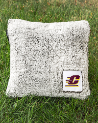 Action C Patch Gray Frosty Fleece Pillow