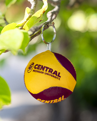Action C Central Michigan University Maroon & Gold Fabric Ball Key Tag