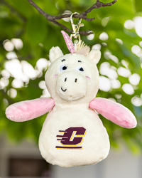Action C Cream & Pink Unicorn Stuffed Animal Travelers Bag Charm