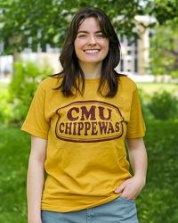 CMU Chippewas Distressed Honey Gold T-Shirt