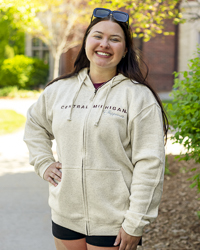 Central Michigan Script Chippewas Women’s Natural Heather Full Zip Hoodie