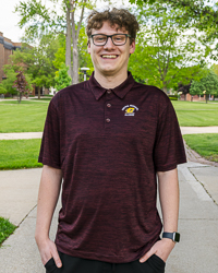 Central Michigan Alumni Action C Dark Heather Maroon Polo