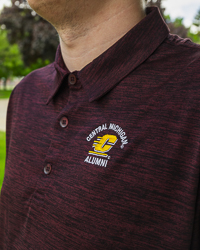 Central Michigan Alumni Action C Dark Heather Maroon Polo
