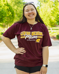 Central Michigan Script Mom Mount Pleasant Michigan Maroon T-Shirt
