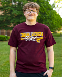 Central Michigan Script Dad Mount Pleasant Michigan Maroon T-Shirt